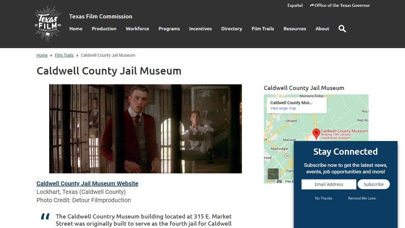 Caldwell County Jail Museum | Texas Film Commission | Office of the ...